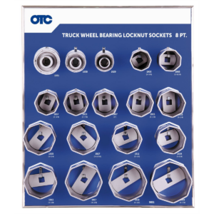 OTC 8-pt Wheel Bearing Locknut Sockets with Tool Board